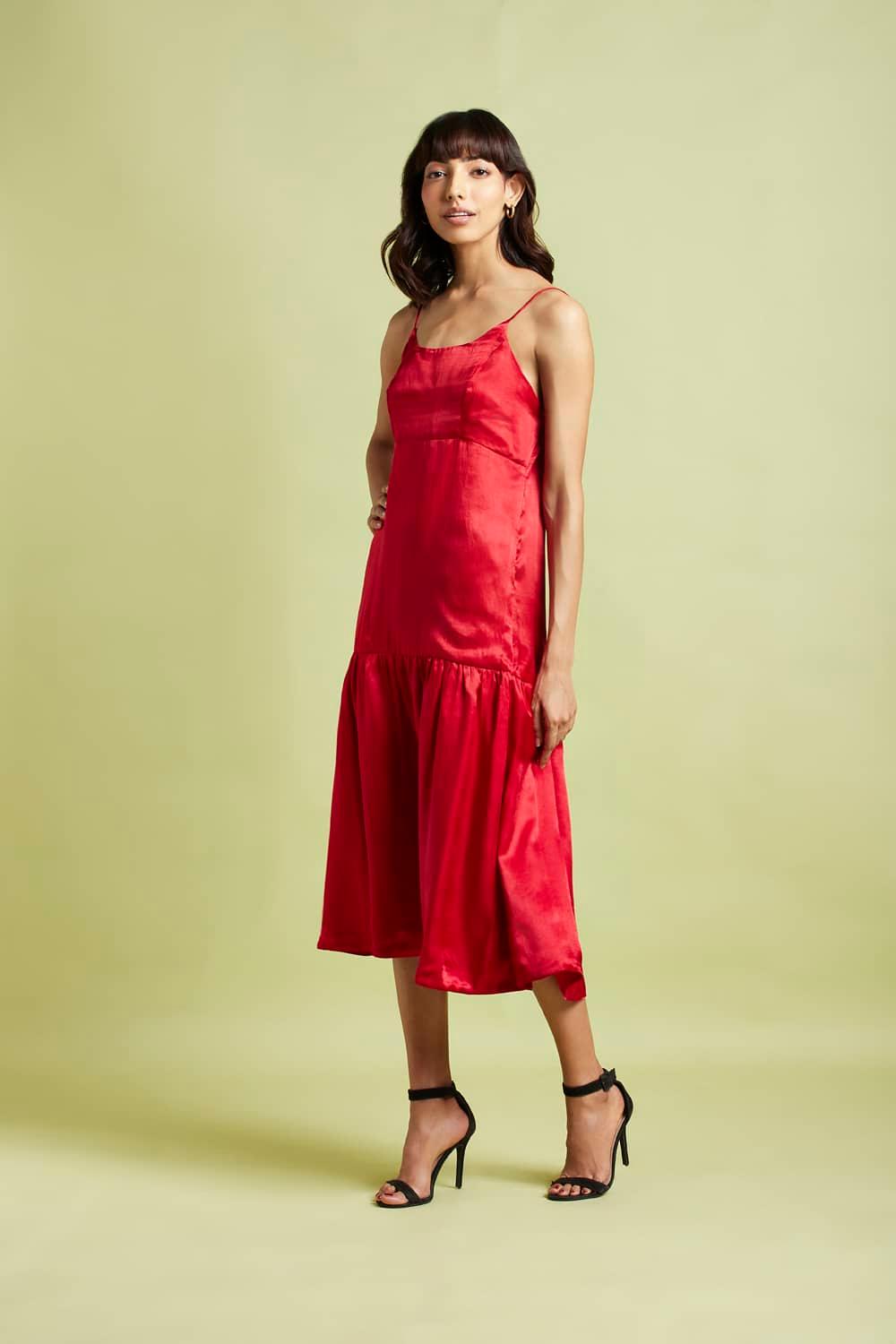 Mara Scarlet Red Slip Dress – QUERATED