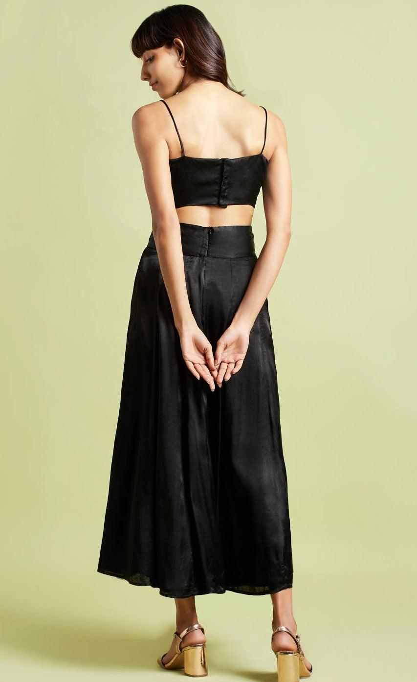 Mae Midnight Black Flared Skirt - QUERATED