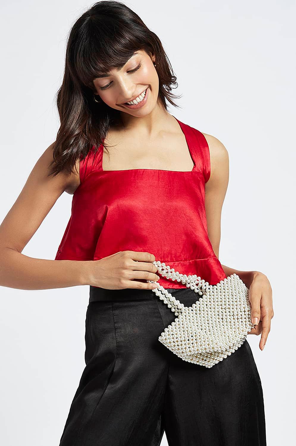 Madelyn Pearl Beaded Bucket Bag - QUERATED