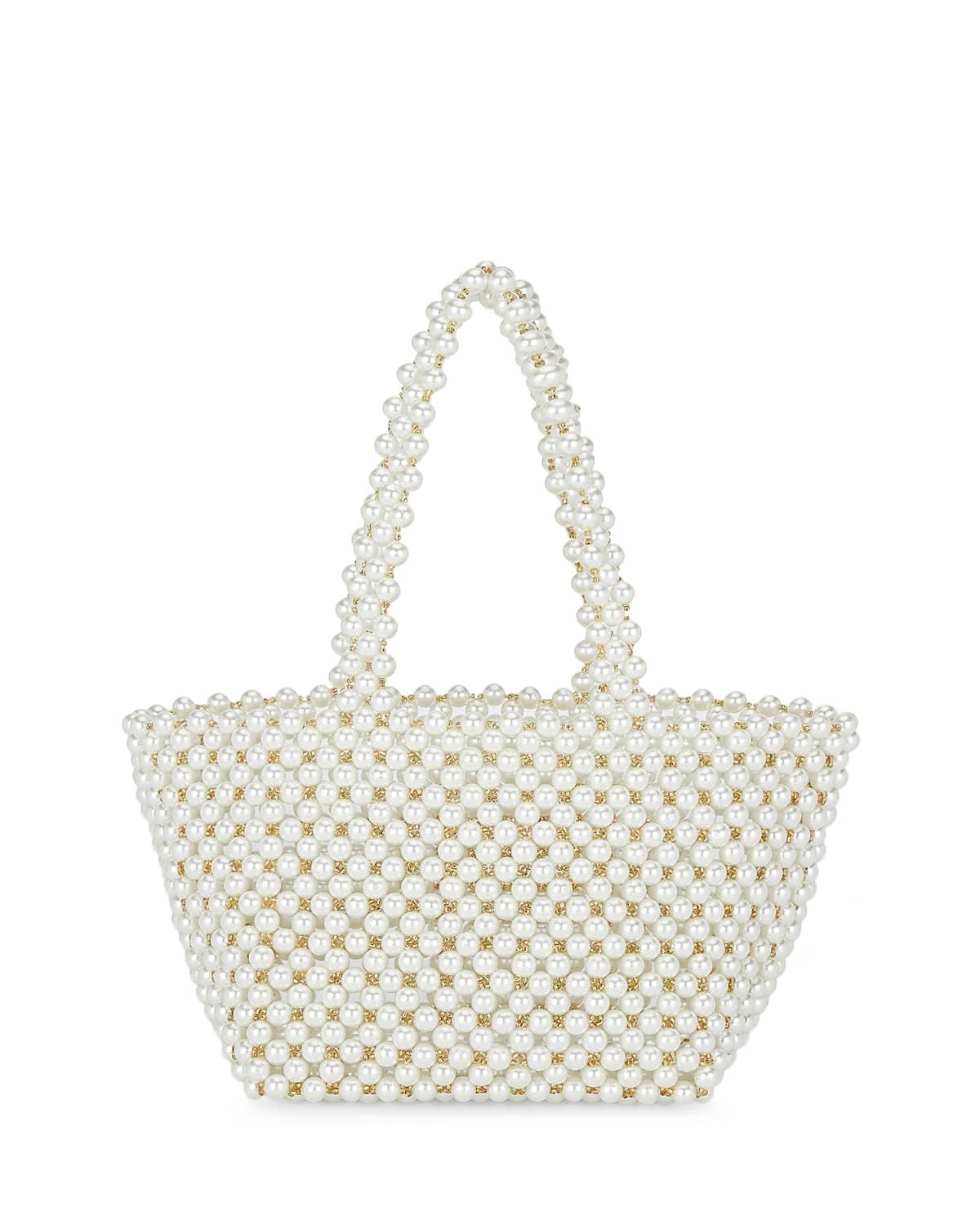 Madelyn Pearl Beaded Bucket Bag - QUERATED