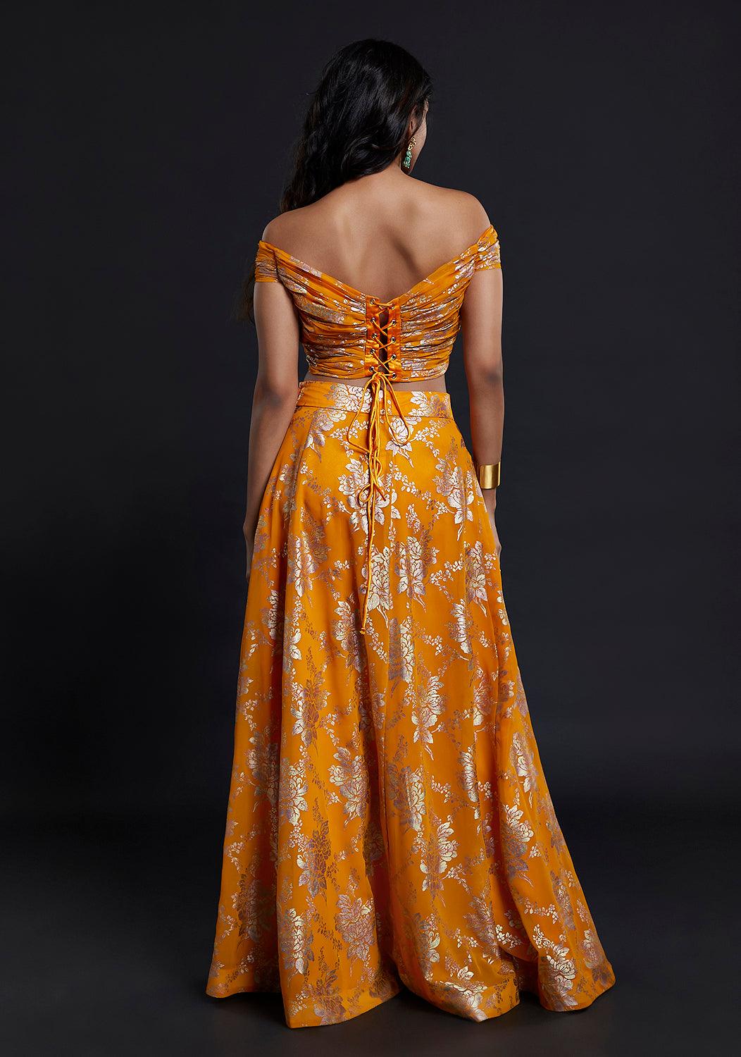 Mango Off-Shoulder Lehenga Set - QUERATED