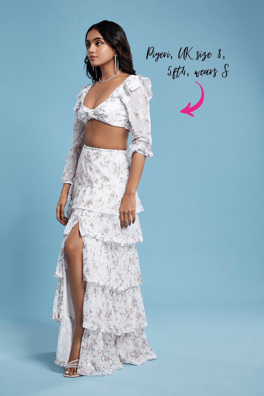 White Front Tie-Up Lehenga Set