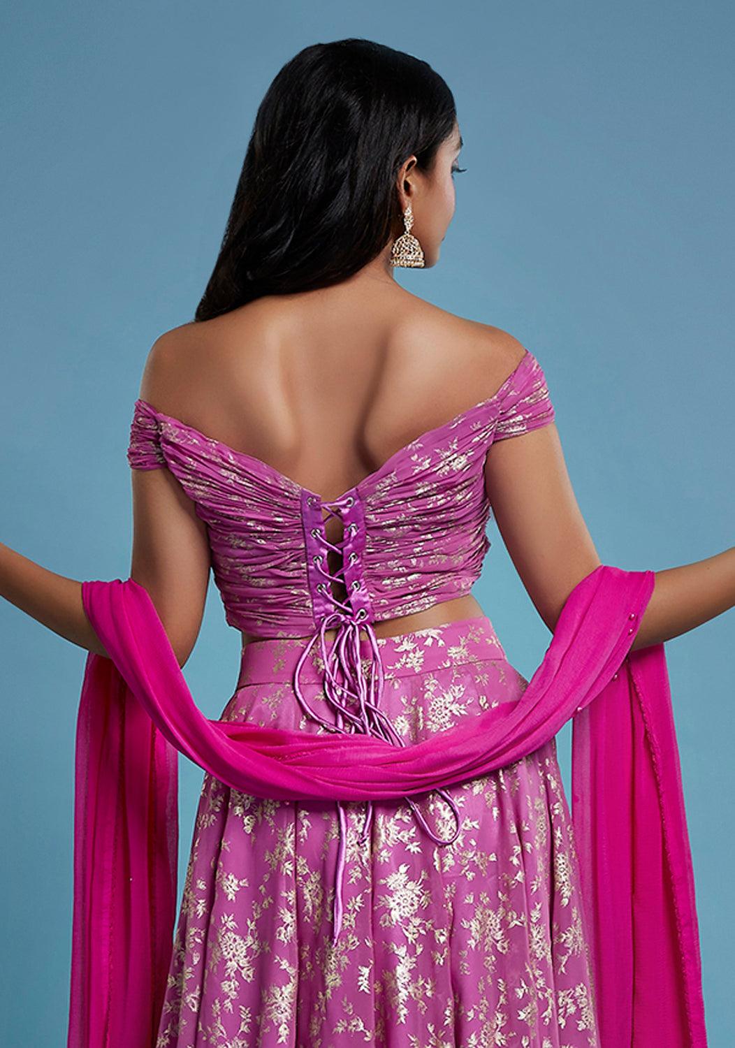 Purple Off-shoulder Blouse