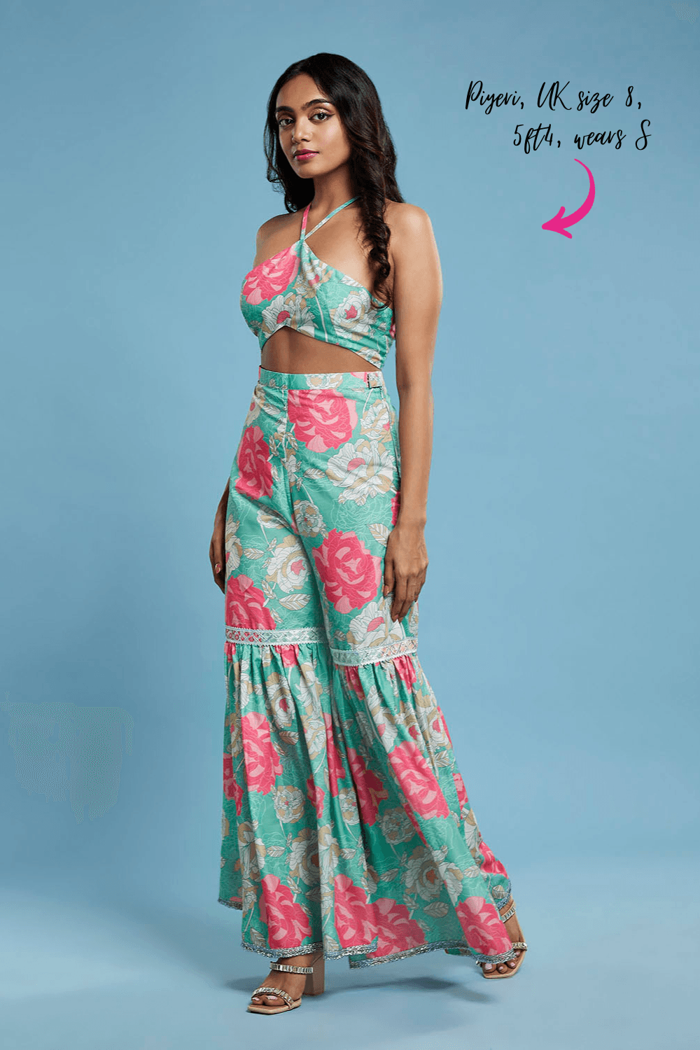 Floral Halter Top and Sharara Set