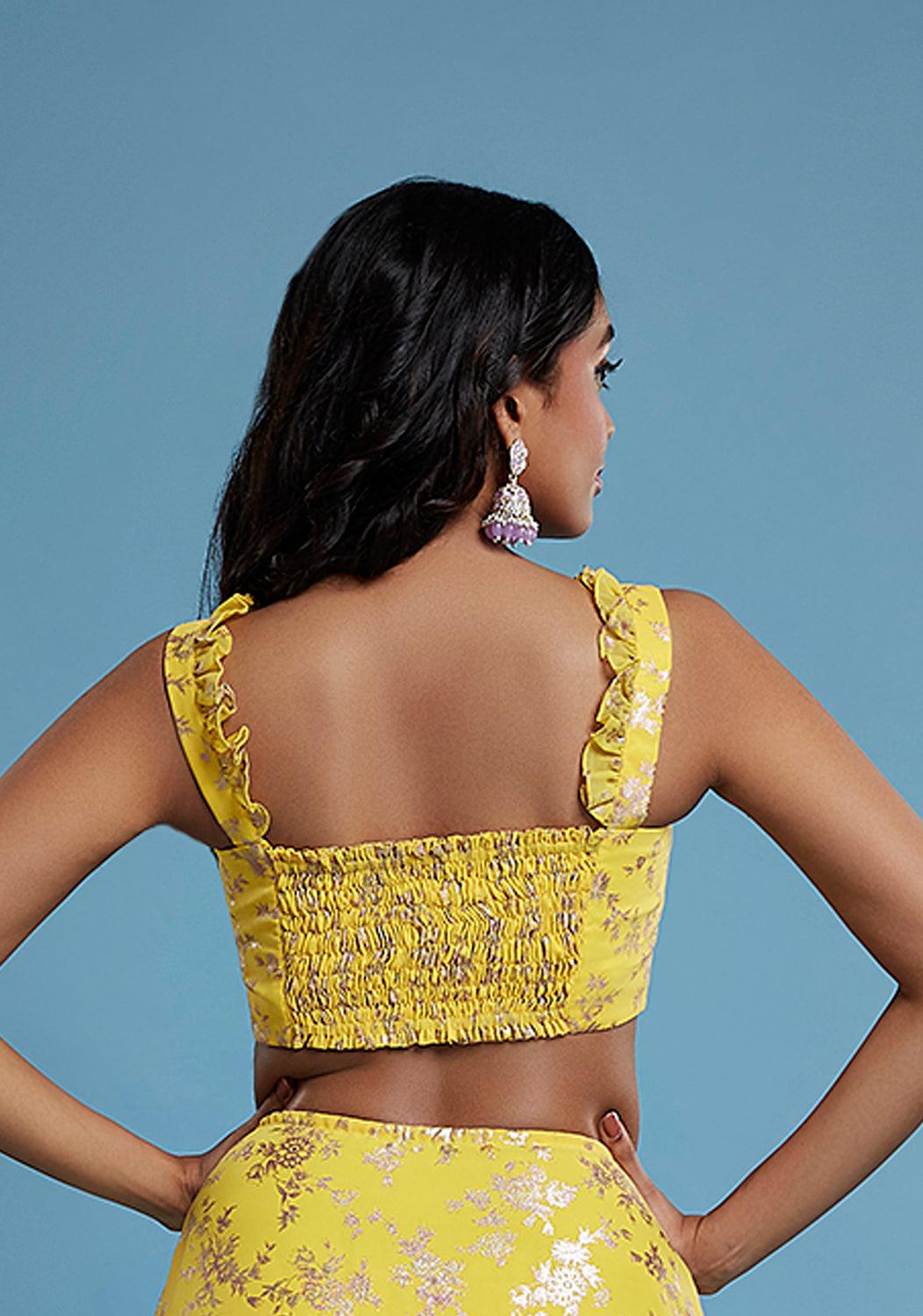 Yellow Ruffle Sleeveless Blouse - QUERATED